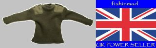 1:6 Scale Miniature British Army Falklands War Green Wool Pullover Jumper