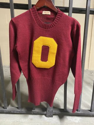 Vintage 1950s The Athletic Supply Co Toledo Ohio Wool Sweater Size S/m
