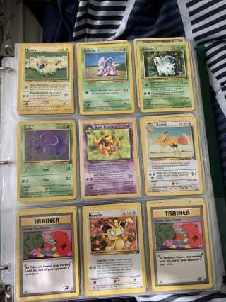 Full Binder Page Of Vintage Pokemon Cards Team Rocket And Jungle