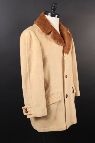 Vintage 70s Pendleton Wool Car Over Coat Jacket Usa Mens Size 44 Reg