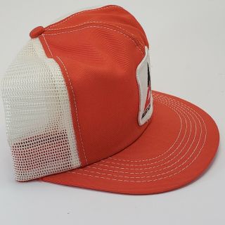 Vintage ALLIS CHALMERS Orange SnapBack Trucker Hat Cap Mesh Patch K BRAND USA 2