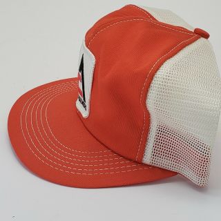 Vintage ALLIS CHALMERS Orange SnapBack Trucker Hat Cap Mesh Patch K BRAND USA 3