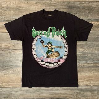 Vintage 80s 1988 Sacred Reich Tour Shirt Metal Metallica Band 90s Rare