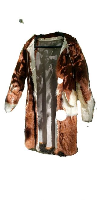 Vtg Hair - On Cowhide Leather Cowfur Western Coat Duster Trench Sz Small??