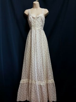 Vintage Gunne Sax Poly Cotton Size 5 Sleeveless Maxi Dress