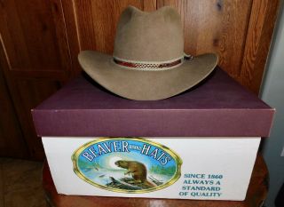 Beaver Brand 5x Taupe Tan Cowboy 7 1/2 L.  O.  With Box