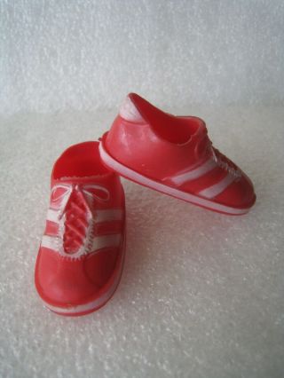 Vtg 1975 Kenner Six Million Dollar Man Action Figure Sneakers Shoes Only Red Pr.