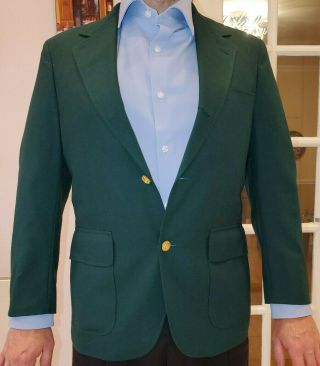 Vintage Brooks Brothers 3 Button Green Wool Jacket Blazer Size 37 S 37s Short