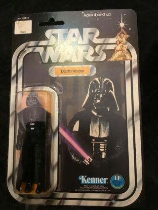 1977 Vintage Kenner Star Wars 12 Back Darth Vader Action Figure On Card,  Read
