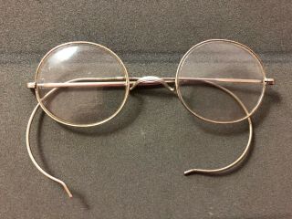 Antique Round White Gold - Filled Eyeglass Frame 1 - 10 12k Wire Rim Silver Color