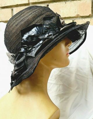 Edwardian Era Antique Vintage Early 1900s Ladies Horse Hair Hat