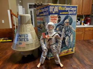 1966 Gi Joe Official Space Capsule,  Space Suit,  & Action Figure.