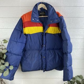 Vintage 80s Down Peak Outdoor Puffer Coat Jacket Or Vest Mens Size Xl
