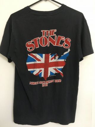 Vintage 1981 THE ROLLING STONES North American Rock Concert Tour T SHIRT - Sz L 2