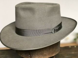 Vtg 1940s 1950s Portis Gray Felt Fedora Hat Size 7 Deadstock Porkpie Stetson Nwt