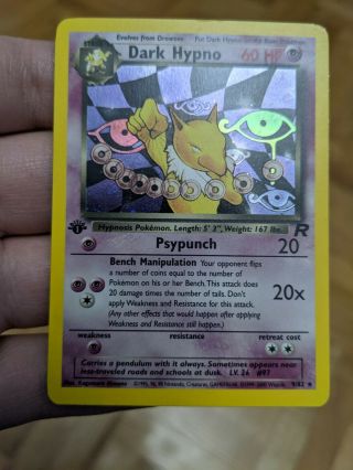 Dark Hypno First Edition Near Team Rocket 2000 Pokemon Card