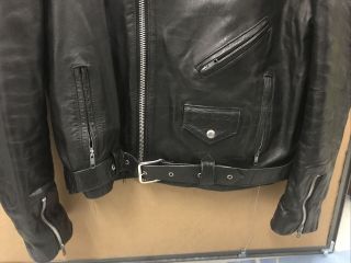 Baja California Leather Motorcycle Jacket Vintage Punk Medium Size XL 2