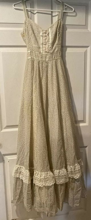 Vintage Gunne Sax Jessica Or San Francisco Floral Dress W/ Top Blouse