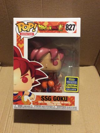 Funko Pop Ssg Goku 827 Dragonball Z Figure Dragon Ball 2020 L/e Sdcc