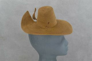 antique hat women early 1800s pre civil war straw natural small high crown rare 2