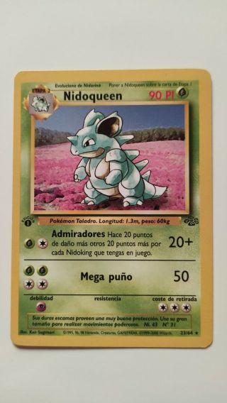 Carta / Pokemon Card Nidoqueen 23/64 Rare Jungle Set.  Spanish 1st Edition