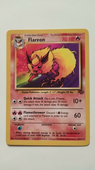 Carta / Pokemon Card Flareon 19/64 Rare Jungle Set
