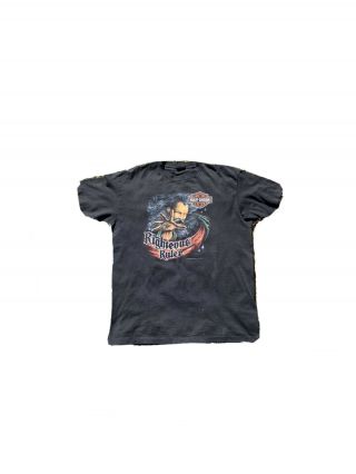 Vintage Harley Davidson 3d Emblem Righteous Ruler Tshirt