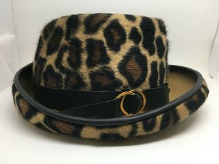 Stunning Vintage Schiaparelli Paris Faux - Leopard Hat Made In Austria Buy It Now