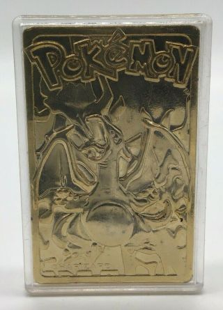 Pokemon 1999 Charizard Gold Metal Plated Trading Card Burger King Nintendo