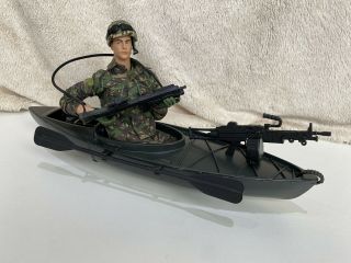 Hm Armed Forces Royal Marines Commando 10” Hawk Eyes Action Figure Canoe 2 Guns