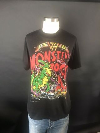Rare Authentic Vintage Van Halen Monster Of Rock Tour 1988 Vintage T Shirt