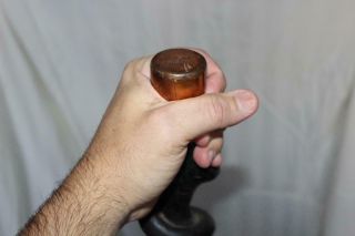 Fabulous Antique Vine Twisted Cane/Staff W/Copper Knob & Matching Tip X Sturdy 3