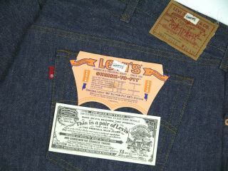 Vintage Levis 501 Jeans Mens 46x36 Deadstock 80s Shrink To Fit Denim Nos 1982