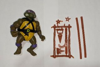 Vintage Tmnt Teenage Mutant Ninja Turtles 1988 Donatello With Accessories