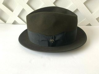 Vintage Stetson Royal De Luxe The Eagle Fedora Hat Mens Size 7 3/8 Green