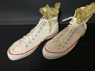Vintage 1950s Skips Canvas High - Top Basketball Sneakers Shoes Sz 11 Rare