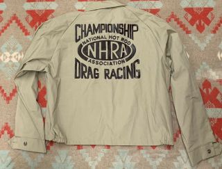 Vintage 60’s 70’s Nhra Drag Racing Hot Rod Car Club Tan Brown Jacket Xl