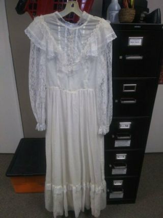 Gunne Sax By Jessica San Francisco Vintage White Bridal - Style Dress - Size 11