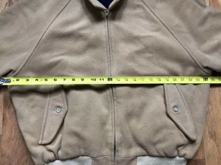 Vtg Polo Ralph Lauren Mens Beige Suede Bomber Jacket Flannel Lined Size L USA 3