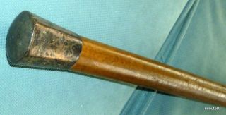 Antique Edwardian Dandies Sterling Silver Handle Walking Stick Cane