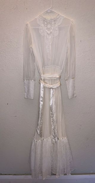 Gunne Sax White Dress By Jessica Of San Francisco Vintage Lace Long O