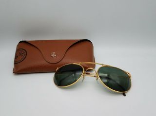 Vintage Bausch Lomb B&l Ray - Ban Gold Oval Sunglasses