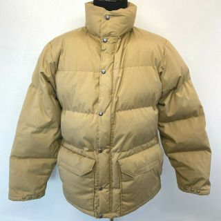 Vintage North Face Puffer Jacket Coat Mens Size M Beige Down Brown Label Usa Cj