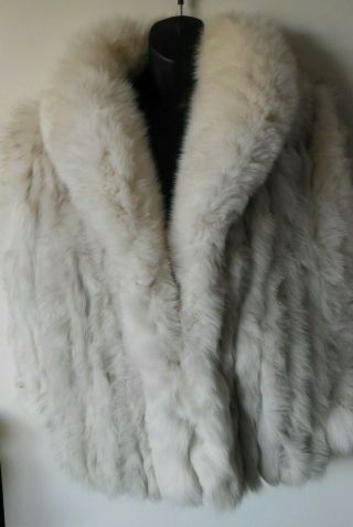 Vintage Ladies White Silver Fox Fur Jacket (size M - L)