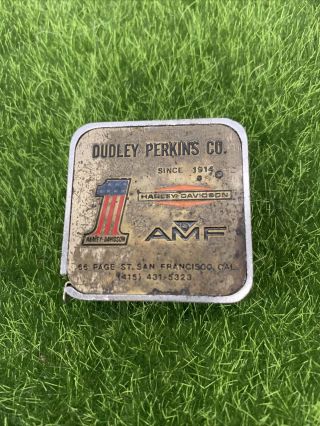 Dudley Perkins Co Harley Davidson Amf Vintage Tape Measure Made In Usa