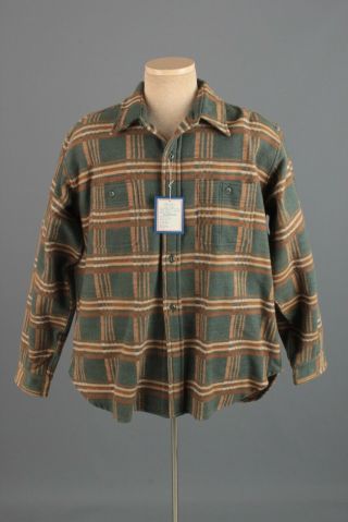 Vtg Nos 1970s 40s - 50s Style Doeskin Cotton Flannel Xl 70s Shirt Champion