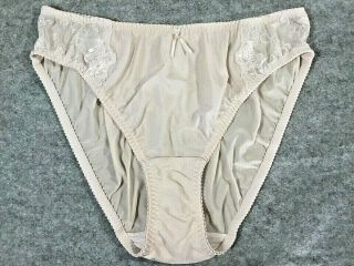 Vintage Wacoal 84133 Blush Pink Hi - Cut Brief Nylon Spandex Panties Xl