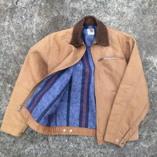 Vintage Usa Made Blanket Lined Carhartt Canvas Work Hunting Coat Jacket M