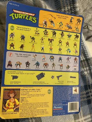 1992 Teenage Mutant Ninja Turtles,  APRIL O’NEIL,  Playmates Vintage Unpunched 2