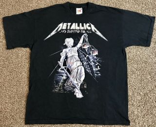 Vintage Metallica And Justice For All T - Shirt,  Size Xl,  Black,  Fruit Of The Loom